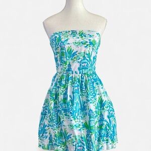 Lilly Pulitzer Blue and Green Patterned Dress